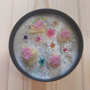 Bougie décorée - Fleur de coton