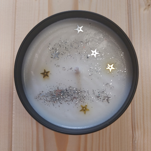 Bougie décorée - Noix de coco - Modèle étoile