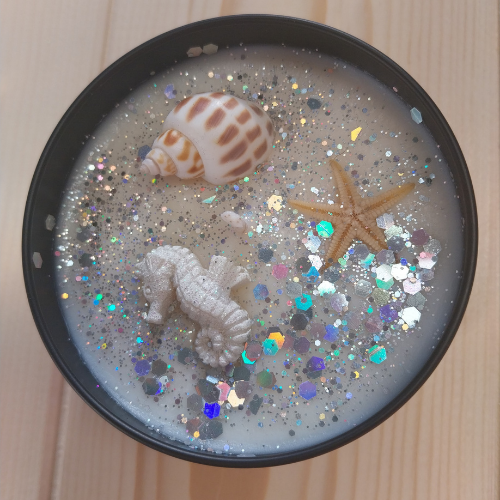 Bougie décorée - Noix de coco - Modèle marin