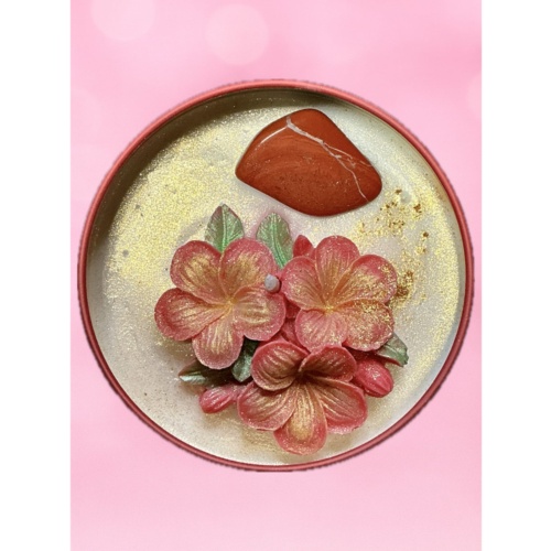 Bougie Lithothérapie - Pomme cannelle & Jaspe rouge