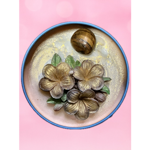 Bougie lithothérapie Café avec œil de tigre