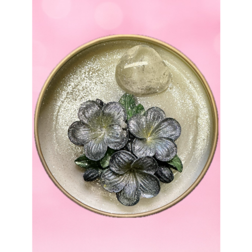 Bougie lithothérapie Bonne Année avec cristal de roche