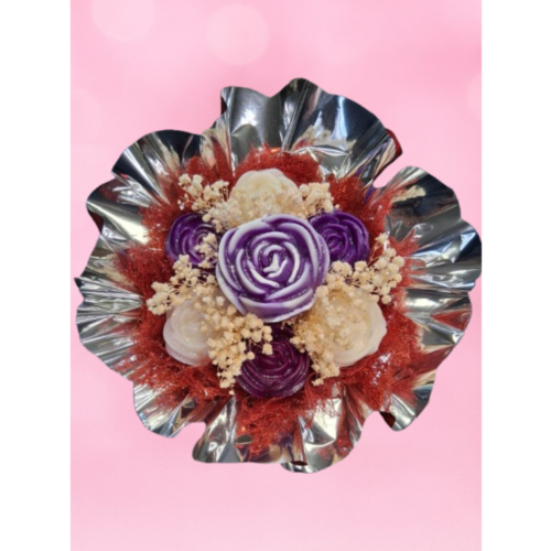 bouquet fondant floral artisanal lilas violette coton cerisier