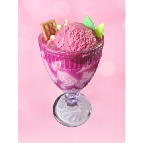 Bougie gourmande Mûre Myrtille en verre violet – création artisanale Douceur de Grasse